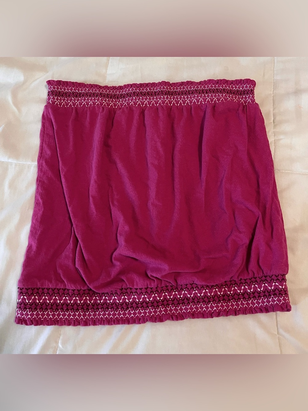 Anthropologie Raspberry Smocked Tube Top women’s size m y2k